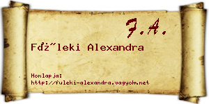 Füleki Alexandra névjegykártya